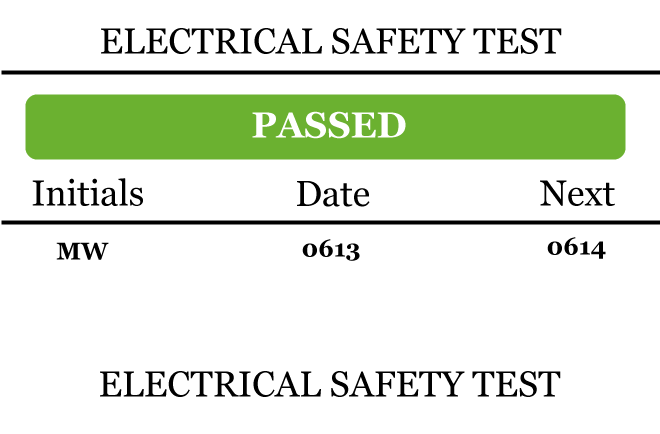 PAT testing sticker